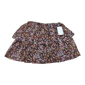 Koko + Mason Orange Floral Multi Tier Skirt Girls L